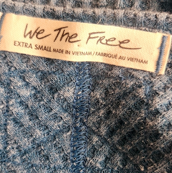 Free People We The Free Textured Blue Knit Top. - Picture 11 of 11
